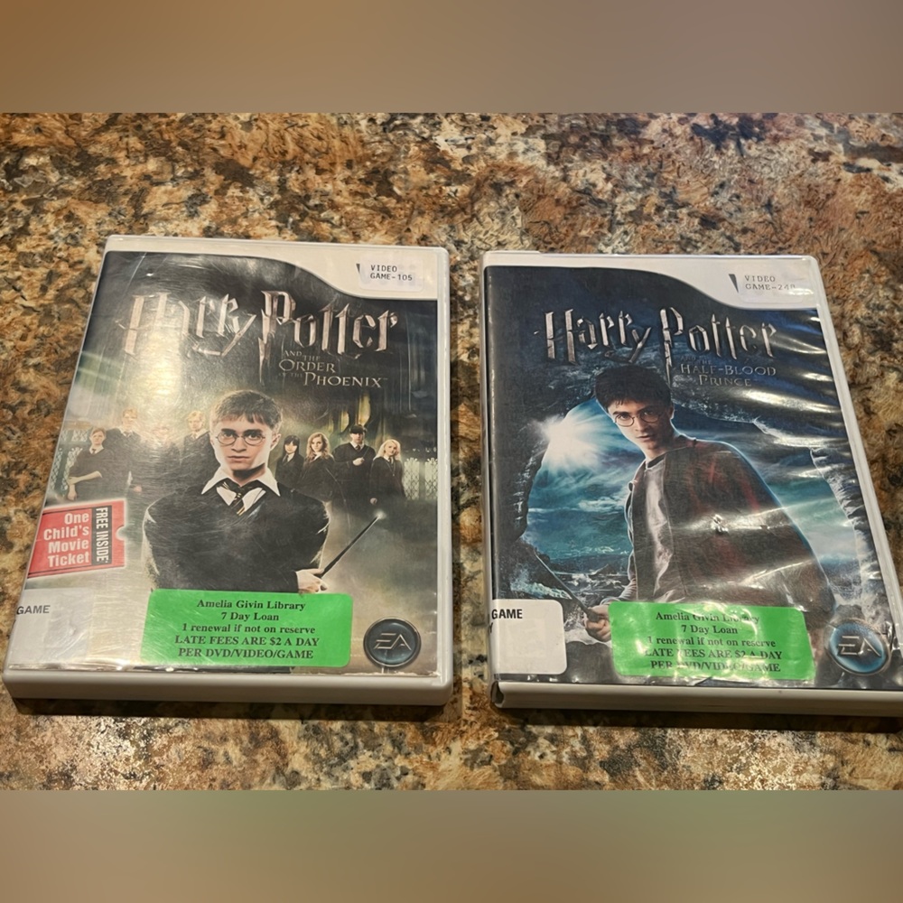 2 Harry Potter Nintendo Wii Games - Order of the Phoenix & Half-Blood Prince